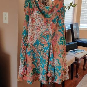 Chaps A-line Skirt in a Paisley Print